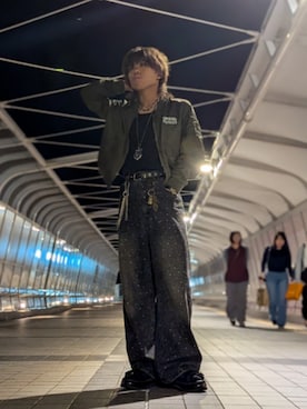 「アイテム（サンダル）」を使った、takuma≯さん（メンズ・164cm）の秋コーディネート