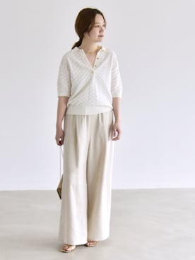「白ニット」｜関田さん（レディース・160cm）の春コーディネート