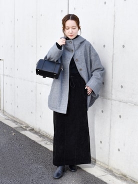 「スタンドカラー」｜関田さん（レディース・160cm）の冬コーディネート