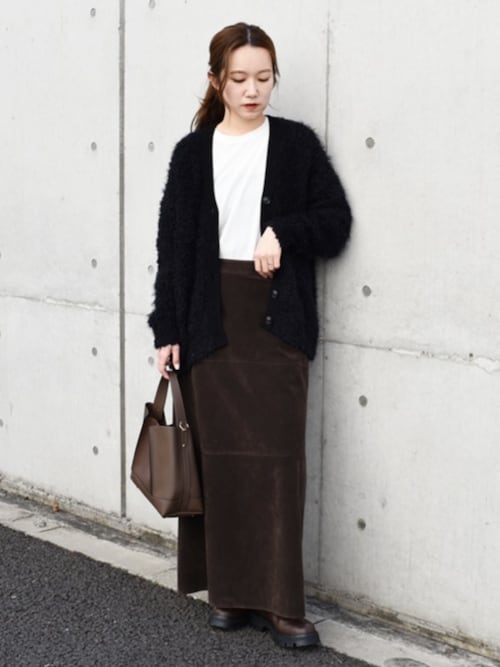 セール】quaranciel:〈手洗い可能〉ネップツイード Vネック ニット