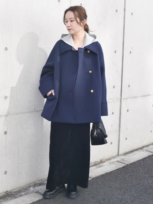 quaranciel:〈手洗い可能〉ダンボール ステンカラー ジャケット コート