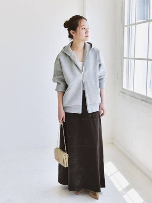 quaranciel:〈洗濯機可能〉ポンチ ダブルジップ スウェット パーカー