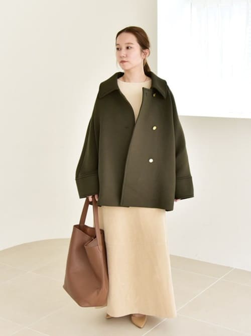 quaranciel:〈手洗い可能〉ダンボール ステンカラー ジャケット