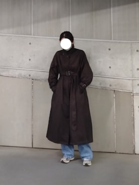 「アイテム（ステンカラーコート）」を使った、iiimomochiiiさん（レディース・164cm）の秋コーディネート