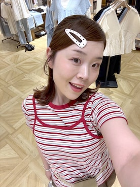 「LOWRYS FARM（ローリーズファーム）の２ＰカットプルオーバーＳＳ　 1000273（Tシャツ/カットソー、ホワイト系）」を使った、aikaさん（レディース・160cm）の夏コーディネート