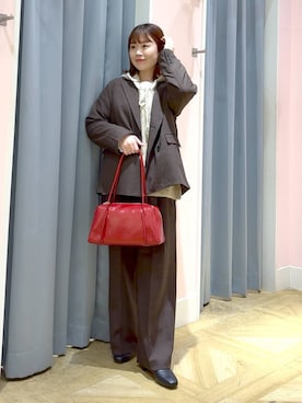 「LOWRYS FARM（ローリーズファーム）のメランジフードニットプルオーバー  581131（ニット/セーター）」を使った、aikaさん（レディース・160cm）の秋コーディネート