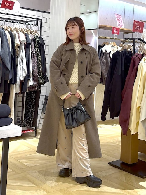 セール】ウールライクヨークコート 243729（ステンカラーコート