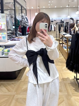 「LOWRYS FARM（ローリーズファーム）の２Ｐレイヤードシャツ　1049064（シャツ/ブラウス、ブラック系）」を使った、aikaさん（レディース・160cm）の秋コーディネート