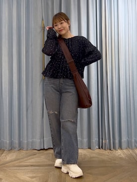 「LOWRYS FARM（ローリーズファーム）のLFポーチツキショルダー 284037（ショルダーバッグ）」を使った、aikaさん（レディース・160cm）の春コーディネート