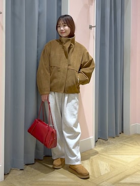 「アイテム（ポロシャツ）」を使った、aikaさん（レディース・160cm）の冬コーディネート