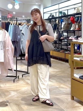 「ウエストゴム」｜「アイテム（ワンピース/ドレス）」を使った、aikaさん（レディース・160cm）の夏コーディネート