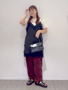 「LOWRYS FARM（ローリーズファーム）のランジェリーキャミＣＨ　 572465（キャミソール）」を使った、aikaさん（レディース・160cm）の夏コーディネート