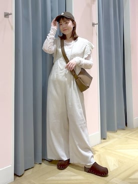 「LOWRYS FARM（ローリーズファーム）のアイテム（帽子）」を使った、aikaさん（レディース・160cm）の春コーディネート