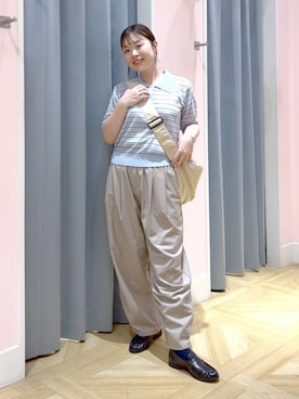 「LOWRYS FARM（ローリーズファーム）のイージーワイドコクーンパンツ 327286（その他パンツ、ブラウン系）」を使った、aikaさん（レディース・160cm）の春コーディネート
