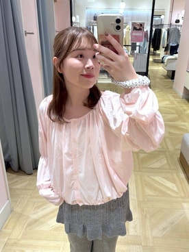 「LOWRYS FARM（ローリーズファーム）のモヘヤタッチフリルスカパン　1067556（その他パンツ、グレー系）」を使った、aikaさん（レディース・160cm）の秋コーディネート