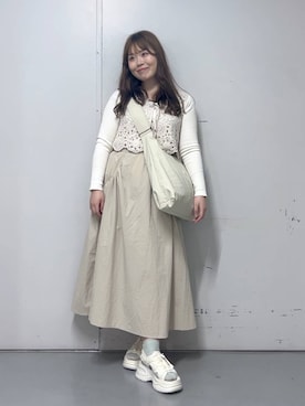 「LOWRYS FARM（ローリーズファーム）のアイテム（ベスト）」を使った、aikaさん（レディース・160cm）の春コーディネート