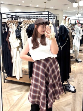 「アイテム（ハンチング/ベレー帽）」を使った、aikaさん（レディース・160cm・20代）の夏コーディネート