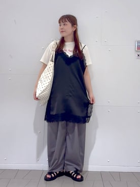 「LOWRYS FARM（ローリーズファーム）のランジェリーキャミＣＨ　 572465（キャミソール）」を使った、aikaさん（レディース・160cm）の夏コーディネート