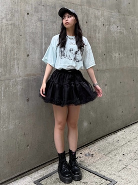 「jouetie（ジュエティ）のマルチカラビナチェーンネックレス（ネックレス）」を使った、MIUさん（レディース・162cm）の夏コーディネート