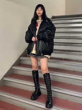 「jouetie（ジュエティ）のアイテム（ブルゾン）」を使った、MIUさん（レディース・162cm）の秋コーディネート