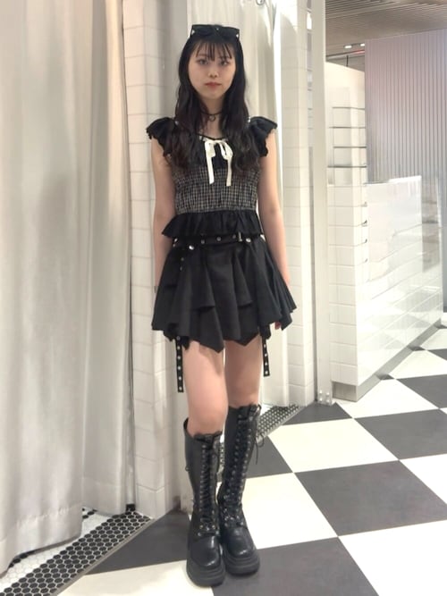 セール】リボンステッチフリルビスチェ【セットアップ対応】夏服