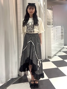 リボンステッチアシメスカート【セットアップ対応】｜ジュエティ