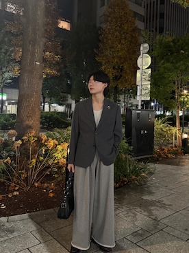 「SINSS（シンス）のアイテム（スウェットパンツ）」を使った、まさを。さん（メンズ・176cm）の秋コーディネート