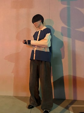 「SINSS（シンス）のアイテム（ポロシャツ、ブルー系）」を使った、まさを。さん（メンズ・176cm）の春コーディネート