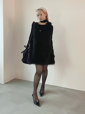 「アイテム（カチューシャ）」を使った、Carmeloさん（レディース・158cm）の秋コーディネート