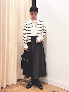 「HARUTA（ハルタ）の『別注』HARUTA×DOORS　キルトローファー（ローファー）」を使った、horiさん（レディース・167cm）の秋コーディネート