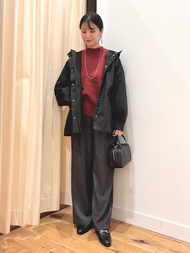 「アイテム（テーラードジャケット、ブラック系）」を使った、horiさん（レディース・167cm）の秋コーディネート