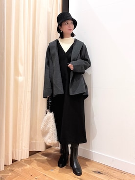 「アイテム（その他アウター）」を使った、horiさん（レディース・167cm）の秋コーディネート