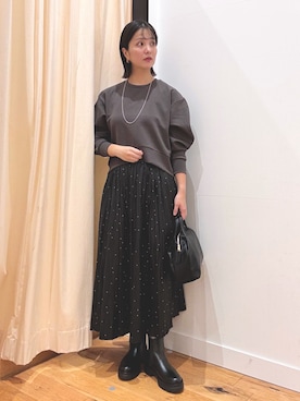 「eness（エネス）のENESS　チェルシーブーツ（ブーツ）」を使った、horiさん（レディース・167cm）の秋コーディネート