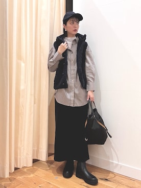 「アイテム（キャップ）」を使った、horiさん（レディース・167cm）の秋コーディネート