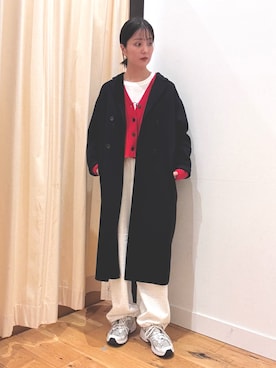 「アイテム（スウェットパンツ、ベージュ系）」を使った、horiさん（レディース・167cm）の秋コーディネート