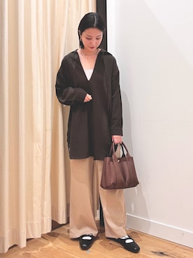 「URBAN RESEARCH DOORS（アーバンリサーチドアーズ）のスクエアトゥリボンミュール（サンダル）」を使った、horiさん（レディース・167cm）の秋コーディネート