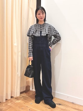 「doors」｜「アイテム（サロペット/オーバーオール）」を使った、horiさん（レディース・167cm）の秋コーディネート