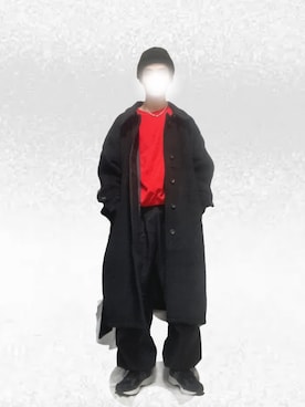 「アイテム（ステンカラーコート）」を使った、Tomoyaさん（メンズ・180cm）の冬コーディネート