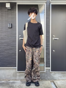 「PLST（プラステ）のアイテム」を使った、Tomoyaさん（メンズ・180cm）の夏コーディネート
