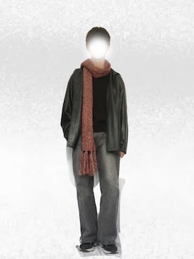 「アイテム（カバーオール）」を使った、Tomoyaさん（メンズ・180cm）の冬コーディネート