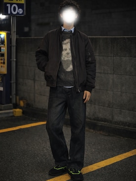 「GAP（ギャップ）のアイテム」を使った、Tomoyaさん（メンズ・180cm）の冬コーディネート