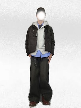 「HUF（ハフ）のアイテム」を使った、Tomoyaさん（メンズ・180cm）の冬コーディネート