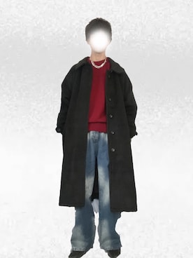 「アイテム（ステンカラーコート）」を使った、Tomoyaさん（メンズ・180cm）の冬コーディネート