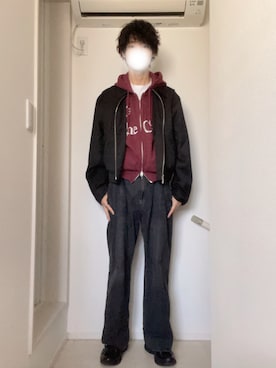 「soerte（ソエルテ）のアイテム（ブルゾン）」を使った、Tomoyaさん（メンズ・180cm）の春コーディネート