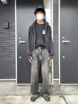 「thisisneverthat（ディスイズネバーザット）のアイテム（帽子）」を使った、Tomoyaさん（メンズ・180cm）の春コーディネート