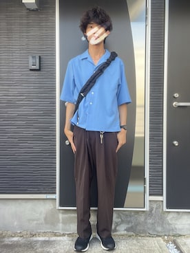 「GAP（ギャップ）のアイテム（パンツ）」を使った、Tomoyaさん（メンズ・180cm）の夏コーディネート