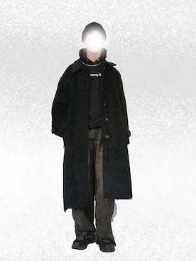 「アイテム（ステンカラーコート）」を使った、Tomoyaさん（メンズ・180cm）の冬コーディネート