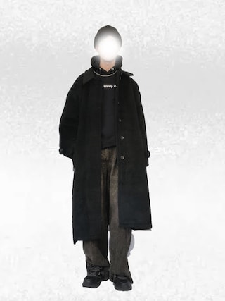 Wool Blend Shaggy Over Coat / ウールブレンドシャギーオーバーコート