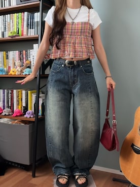 「アイテム（トップス）」を使った、側湾症ネキさん（レディース・155cm）の夏コーディネート
