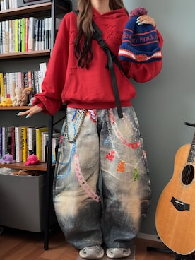 「アイテム（帽子）」を使った、側湾症ネキさん（レディース・155cm）の秋コーディネート